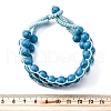 Synthetic Turquoise Round Beaded Multi-strand Bracelets for Men Women BJEW-G743-02F-5