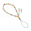 Natural Carnelian & Peacock Green Agate Mobile Straps HJEW-JM03425-02-5