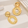 Vintage French Style Hollow Oval Brass Dangle Stud Earrings CE9970-5