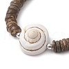Natural Coconut Rondelle Beaded Stretch Bracelets BJEW-JB10250-02-3