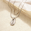 Non-Tarnish Stainless Steel Round Snake & Link Chains Double Layer Necklaces LK2067-2-2