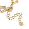 Rack Plating Brass Pave Clear Cubic Zirconia Heart Link Chain Bracelets for Women BJEW-R317-12G-3