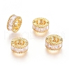 Brass Micro Pave Cubic Zirconia European Beads ZIRC-G166-45G-1