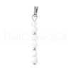 Faceted Round Natural Quartz Crystal & Howlite & Rainbow Moonstone Beaded Pendants PALLOY-JF03529-05-1