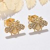 Brass Micro Pave Clear Cubic Zirconia Stud Earrings EJEW-D305-20G-02-1