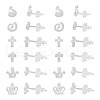 Boutigem 60 Sets 6 Style Crown & Cross & Swan & Vortex Transparent Resin Stud Earrings for Women EJEW-BG0001-02-10