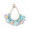 Glass Seed Beaded Pendants PALLOY-MZ00600-02-1