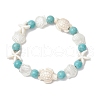 Synthetic Turquoise Beaded Stretch Bracelets BJEW-JB11861-2