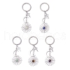 Stainless Steel with Natural Gemstone Pendants Keychain KEYC-JKC00776-M-1