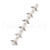 Alloy & ABS Plastic Imitation Pearl Round Beaded Link Chains PALLOY-JF02923-3