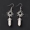 Synthetic Howlite Bullet with Sun Dangle Earrings EJEW-I276-01P-18-3