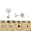 Lock S925 Sterling Silver Micro Pave Clear Cubic Zirconia Stud Earrings for Women EJEW-K307-03A-P-5