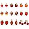 18Pcs Mixed Enamel Fruits Charms Pendant Imitation Fruit Charm Colorful Alloy Enamel Pendant for Jewelry Necklace Bracelet Earring Making Crafts JX186A-1