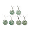 Natural Green Aventurine Donut Dangle Earrings EJEW-G300-01P-07-1