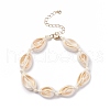 Natural Cowrie Shell Braided Beaded Anklet for Women AJEW-AN00487-4