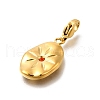 Oval 304 Stainless Steel Rhinestone Pendant Decoration STAS-R159-49G-01-2