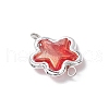 Alloy Transparent Acrylic Flower Connector Charms PALLOY-JF03674-4