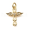Brass Micro Pave Cubic Zirconia Pendants KK-B128-11G-03-1