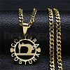 304 Stainless Steel Costura Sewing Machine Holloe Pendant Necklaces NJEW-K283-28G-1