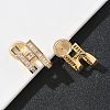 Brass Micro Pave Clear Cubic Zirconia Clip-on Earrings EJEW-K286-10G-3