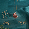   4Pcs 4 Styles Brass Pendant Cabochon Settings KK-PH0010-44G-5