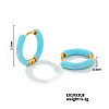Elegant Brass Enamel Hoop Earrings WO3683-6-1