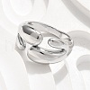 304 Stainless Steel Cuff Rings for Women RJEW-A063-01F-P-5