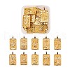 10Pcs 1 style Brass Micro Pave Clear Cubic Zirconia Tarot Card Pendants ZIRC-LS0001-01G-1