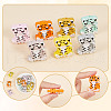 GOMAKERER 14Pcs 7 Colors Tiger Food Grade Eco-Friendly Silicone Focal Beads SIL-GO0001-03-3