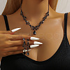 Alloy Rhinestone Stud Earrings & Necklaces Sets for Women FS-WGD2CB4-01-2