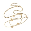 Heart 304 Stainless Steel Double Layered Necklaces for Women NJEW-C082-02G-2
