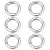 GOMAKERER 6Pcs 304 Stainless Steel Spring Gate Rings STAS-GO0001-20P-1
