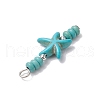 10Pcs 2 Colors Starfish & Rondelle Dyed Synthetic Turquoise Beaded Pendants PALLOY-JF03949-5