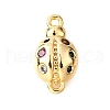Brass Micro Pave Colorful Cubic Zirconia Links KK-D356-18G-1