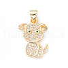 Brass Micro Pave Cubic Zirconia Pendants KK-D067-06G-02-RS-1