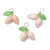Natural Sea Shell Copper Wire Wrapped Pendants PALLOY-JF03611-01-1