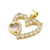 Rack Plating Brass Micro Pave Cubic Zirconia Pendants KK-Z074-48G-2