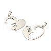 Non-Tarnish 304 Stainless Steel Split Pendants STAS-B048-01P-2