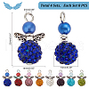   4 Sets Angle Shape Polymer Clay Rhinestone Pendants FIND-PH0009-14A-2