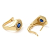 Real 18K Gold Plated Brass with Cubic Zirconia Hexagon Hoop Earrings KK-Z033-30B-2