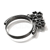 Rotatable Alloy Swivel Open Back Bezel Pendants PALLOY-I223-20B-2