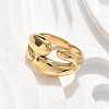 304 Stainless Steel Cuff Rings for Women RJEW-A063-01F-G-5