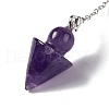 Natural Amethyst Cone Dowsing Pendulum Pendants G-G983-04P-01-3