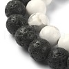 2Pcs 2 Style Natural Lava Rock & Howlite Round Beaded Stretch Bracelets Set BJEW-TA00326-3