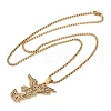 304 Stainless Steel Archangel Saint Michael Pendant Necklaces NJEW-K283-10G-2