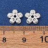 S925 Sterling Silver Clear Cubic Zirconia Bead Caps STER-A047-07C-S-3