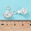 Rack Plating Brass Clear Cubic Zirconia Pendants KK-B078-07S-3