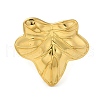 Ion Plating(IP) 304 Stainless Steel Leaf Open Cuff Ring for Women RJEW-C083-08G-2