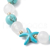 Synthetic Turquoise & Natural Quartz Crystal Beaded Stretch Bracelets for Women BJEW-TA00629-3
