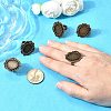 Vintage Adjustable Iron Finger Ring Components Alloy Cabochon Bezel Settings PALLOY-Q300-09AB-NR-2